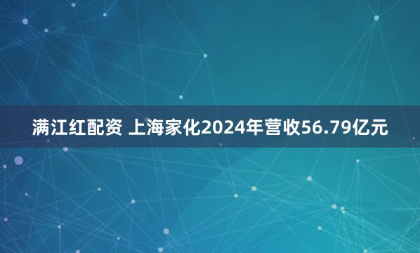满江红配资 上海家化2024年营收56.79亿元