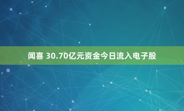 闻喜 30.70亿元资金今日流入电子股
