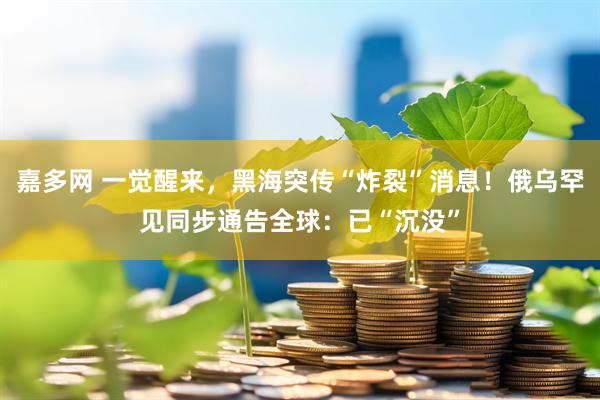 嘉多网 一觉醒来，黑海突传“炸裂”消息！俄乌罕见同步通告全球：已“沉没”